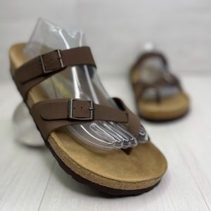 Birkenstock Women Mayari Birkibuc Sandal Brown Mocha EU 43 US 12 New Toe Strap